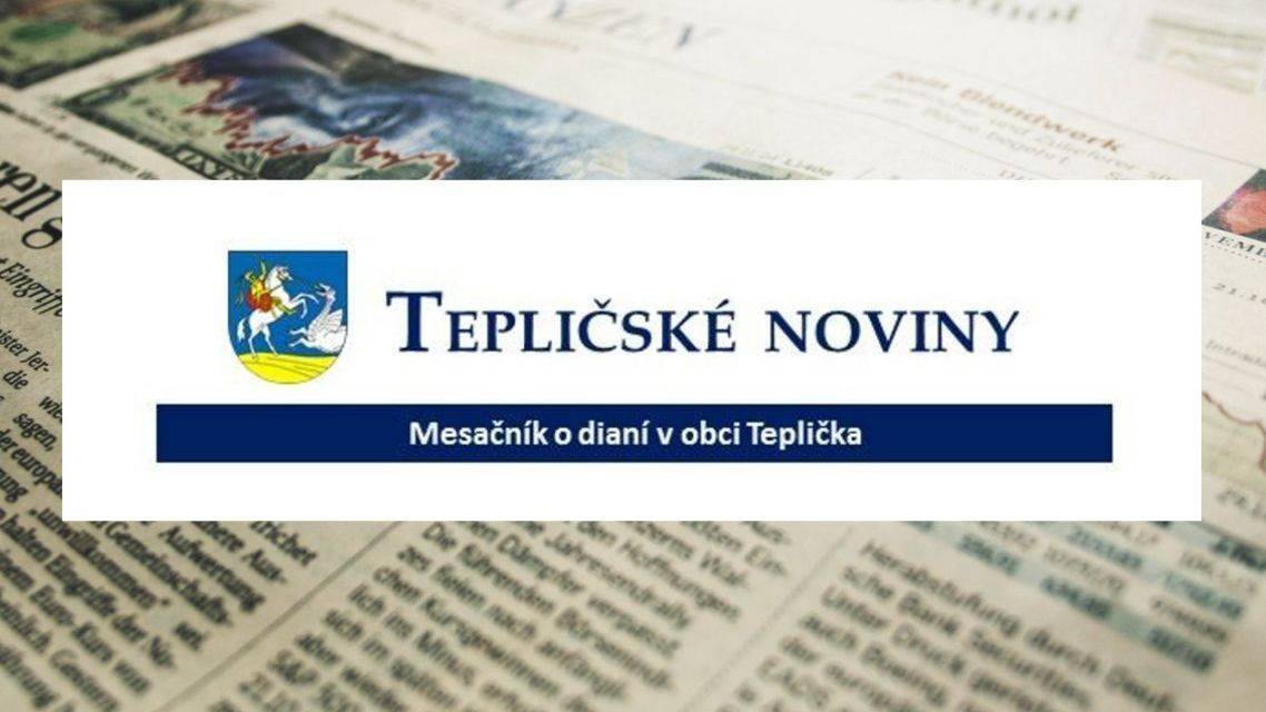 Aktuálne vydanie Tepličských novín - apríl/2026.