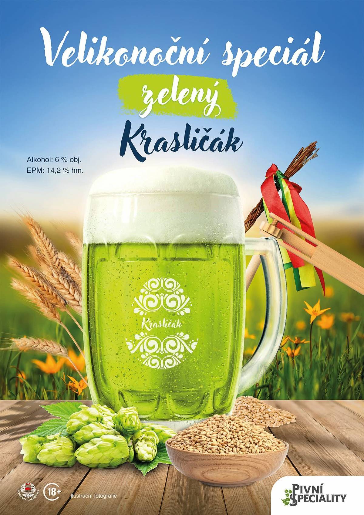 Velikonoční Krasličák (EPM 14,2 %, 6,0 % alk.) – pivo tak dobrý, že po třetím už neřešíte, proč je zelený... ale kde je další. 😄💚     Tak doraž do Hospůdky pod Sokolovnou v Pomezí než zmizí! 🍺Na čepu od 1.4.2026