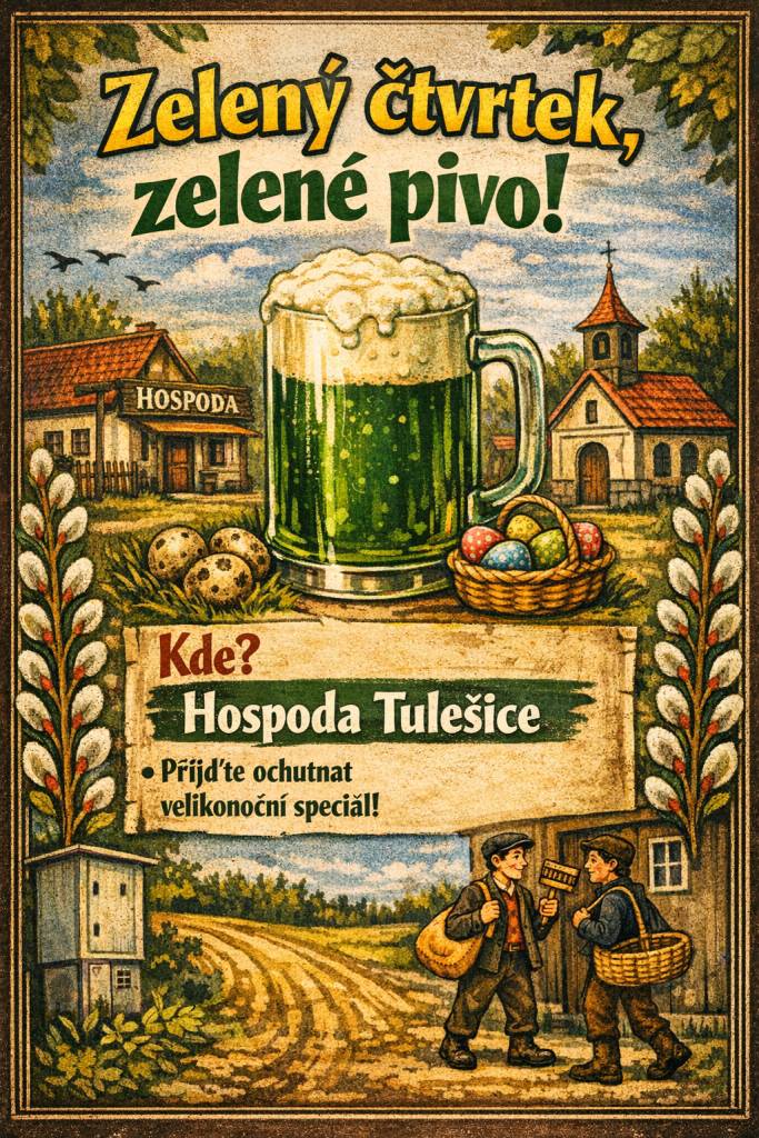 Zelený speciál v hospodě v Tulešicích.