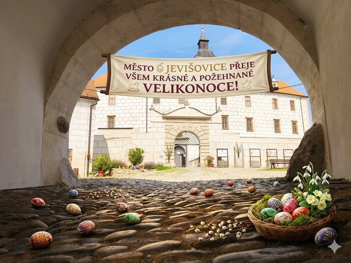 Vážení spoluobčané, dovolte mi, abych Vám jménem města Jevišovic popřál krásné a požehnané velikonoční svátky plné radosti, pohody a setkávání s Vašimi blízkými. Našim klukům přeji bohatou pomlázku a spoustu veselých zážitků při hrkání,  děvčatům přeji, aby na ně byli koledníci mírní, ohleduplní a vše prošlo s úsměvem. Ať jsou pro nás Velikonoce symbolem nového začátku, naděje a optimismu a ať s příchodem jara vstoupí do našich domovů i srdcí více světla, energie a dobré nálady. Přeji Vám všem krásný začátek jara a pevné zdraví. S úctou Pavel Málek
