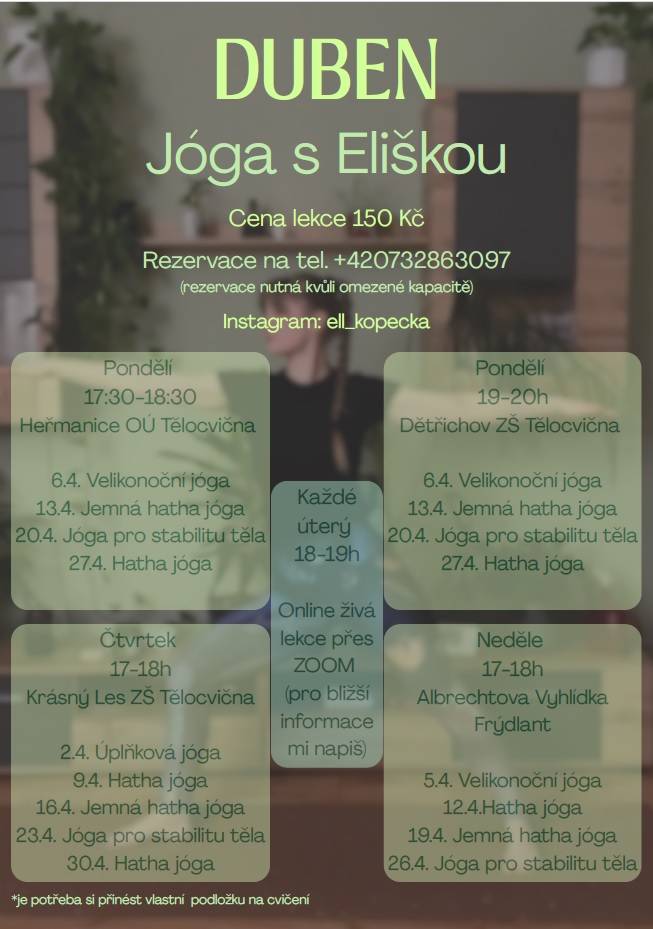 Celý duben si můžete protáhnout tělo nejen v Heřmanicích.