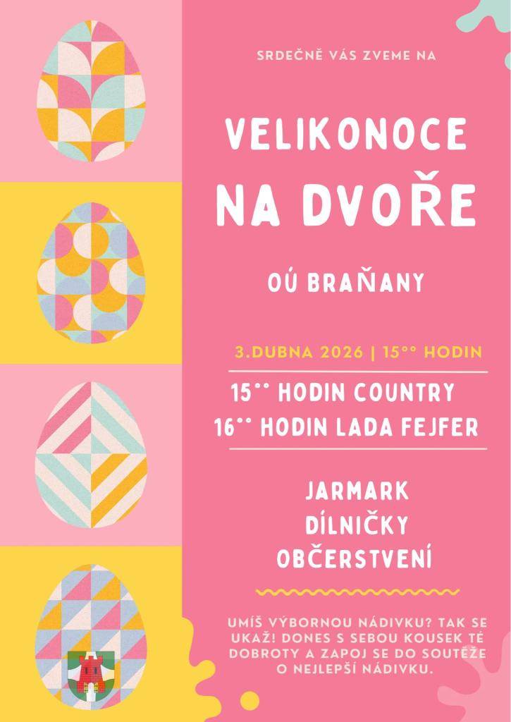 Velikonoce na dvoře od 15 hod. - jarmark, dílničky, občerstvení