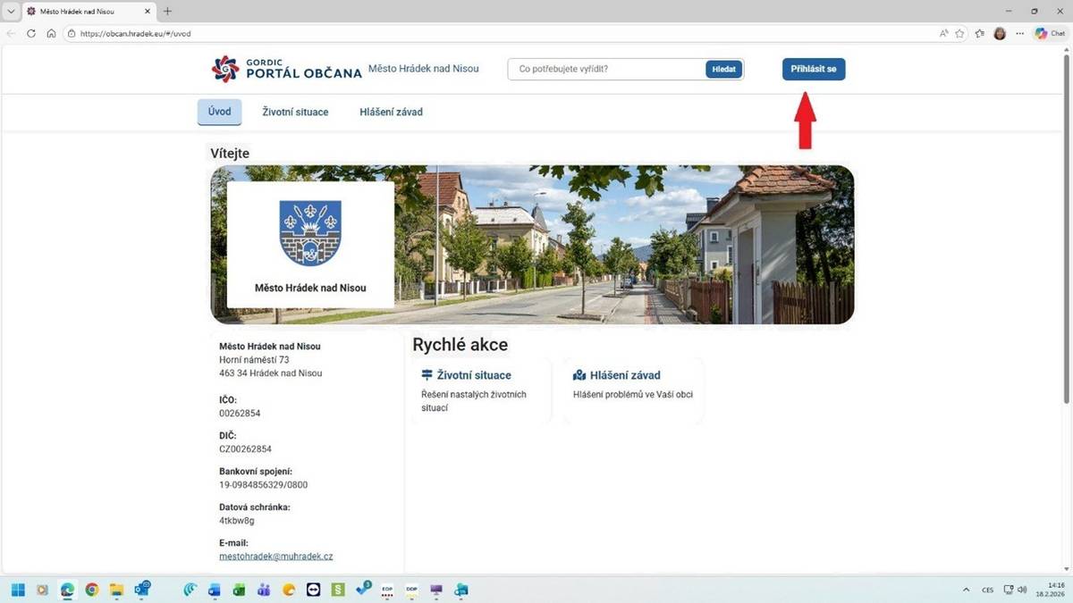 Jak jsme Vás informovali v městském zpravodaji, od 1. 4. 2026 je nyní v provozu Portál občana. Portál občana představuje zabezpečené online prostředí pro komunikaci s úřadem, které umožňuje vyřizovat vybrané záležitosti z pohodlí domova. V první fázi zde můžete například: 👉 zobrazit přehled svých místních poplatků 👉 podat přihlášku nebo odhlášku k poplatku 👉 podat hlášení o poplatku z pobytu 👉 nahlásit závadu ve městě (včetně označení v mapě a sledování stavu řešení – lze i bez přihlášení) Po ověřeném přihlášení (např. prostřednictvím bankovní identity) máte k dispozici kromě elektronických formulářů také přehled podaných žádostí a jejich stav. Vstup do aplikace naleznete na webových stránkách města pod dlaždicí Elektronické služby.