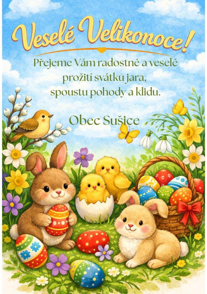 Obec Sušice přeje všem občanům Veselé Velikonoce!