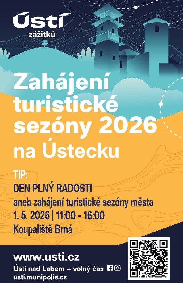 🐧 Velikonoce v Zoo (Velikonoční stezka, otevřené průchozí expozice lemurů a klokanů, pondělní velikonoční enrichment pro zvířata a další) 👉 Zoo Ústí nad Labem, 3. - 6. 4., 9:00 - 18:00 ⛪️ Zahájení stálé průvodcovské služby o víkendech a státních svátcích v kostele sv. Floriána 👉  www.kostel-krasnebrezno.cz, 3. 4. 10:00 - 15:00, 4. - 6. 4. 10:00 – 14:00 🪖 Den otevřených dveří Bunkru Velké Březno (prohlídky vybaveného opevnění s průvodcem v dobové uniformě) 👉 www.ropik.unas.cz, 4. 4., 13:00 - 17:00 Kompletní program zahájení turistické sezóny zde.