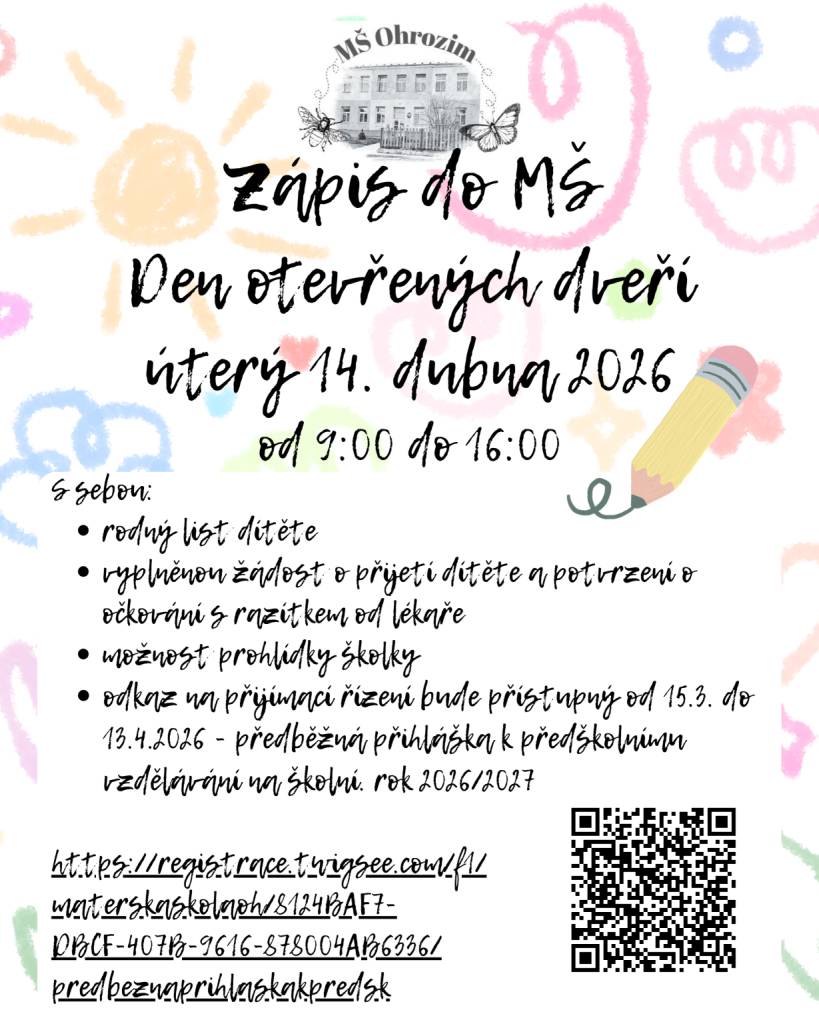 Zápis do MŠ Ohrozim