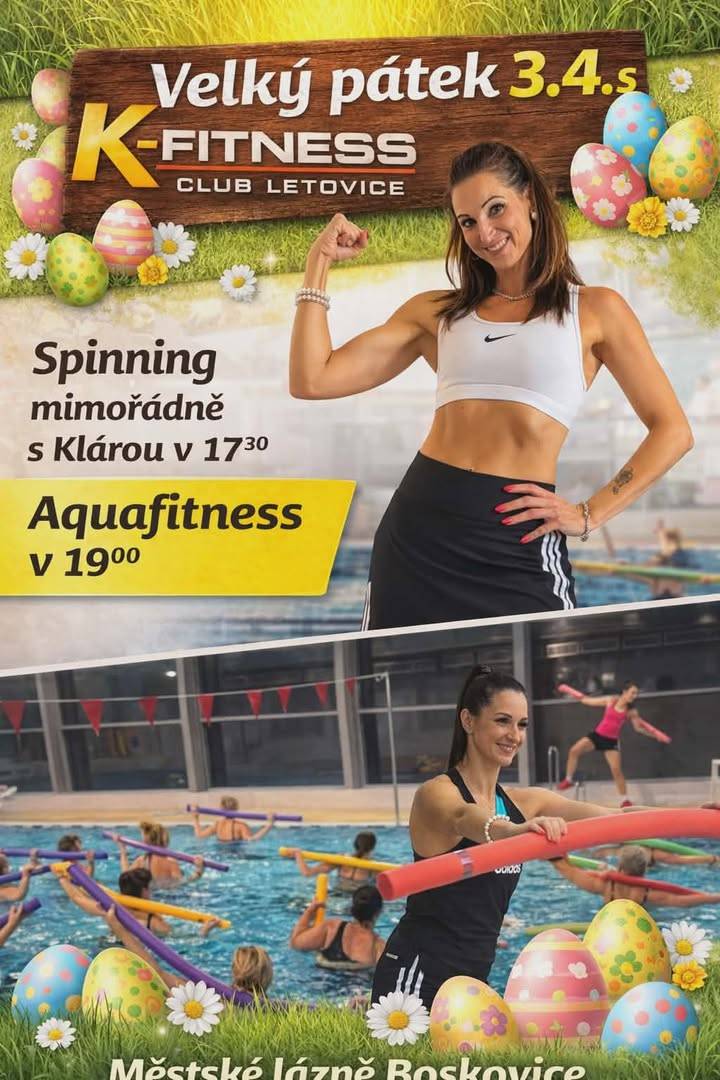Zveme všechny zájemce na poslední letošní lekci aquafitness v lázních! Přijďte si zacvičit ve vodě, využít odpor vody a rozhýbat celé tělo.