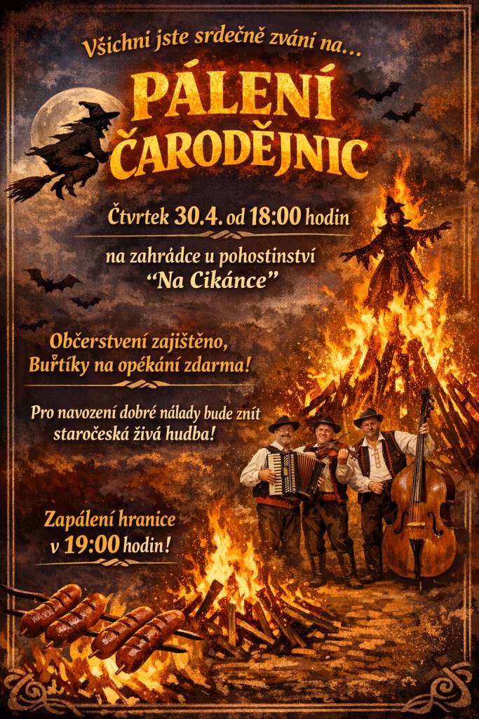 Pálení čarodějnic na zahrádce sokolovny