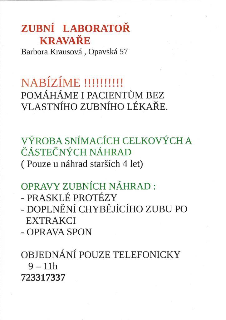 Zubní laboratoř Kravaře