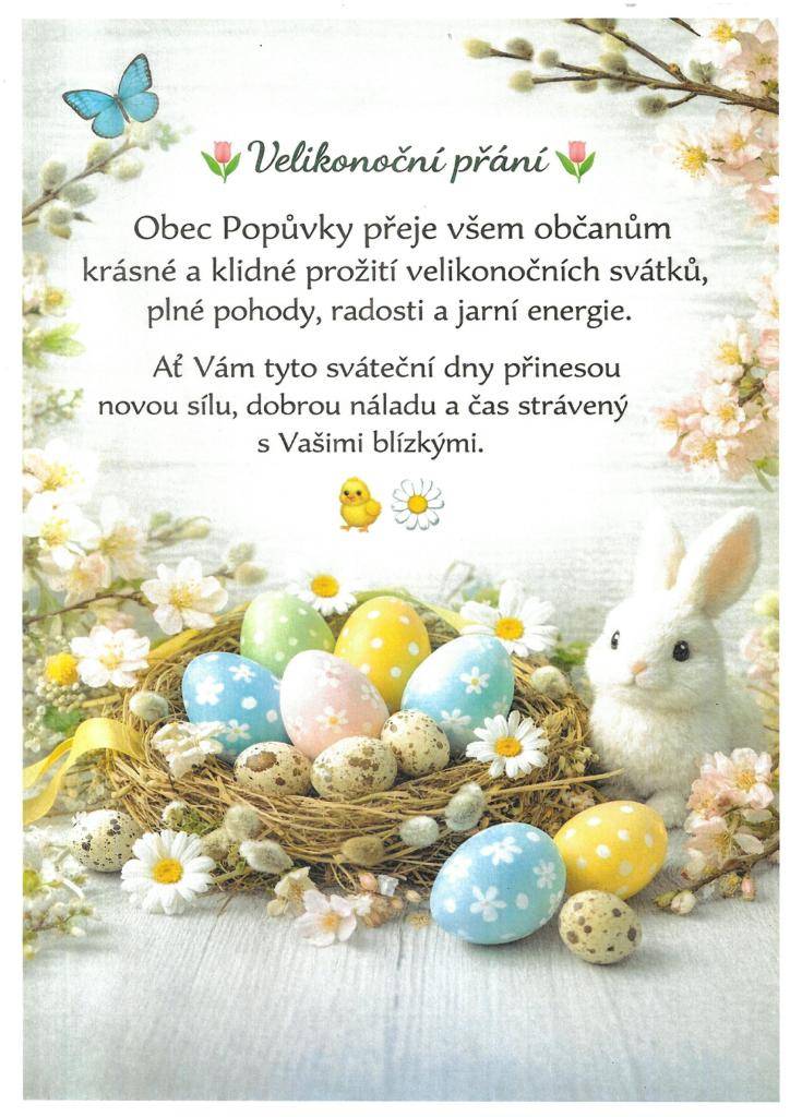 Veselé Velikonoce přeje Obec Popůvky