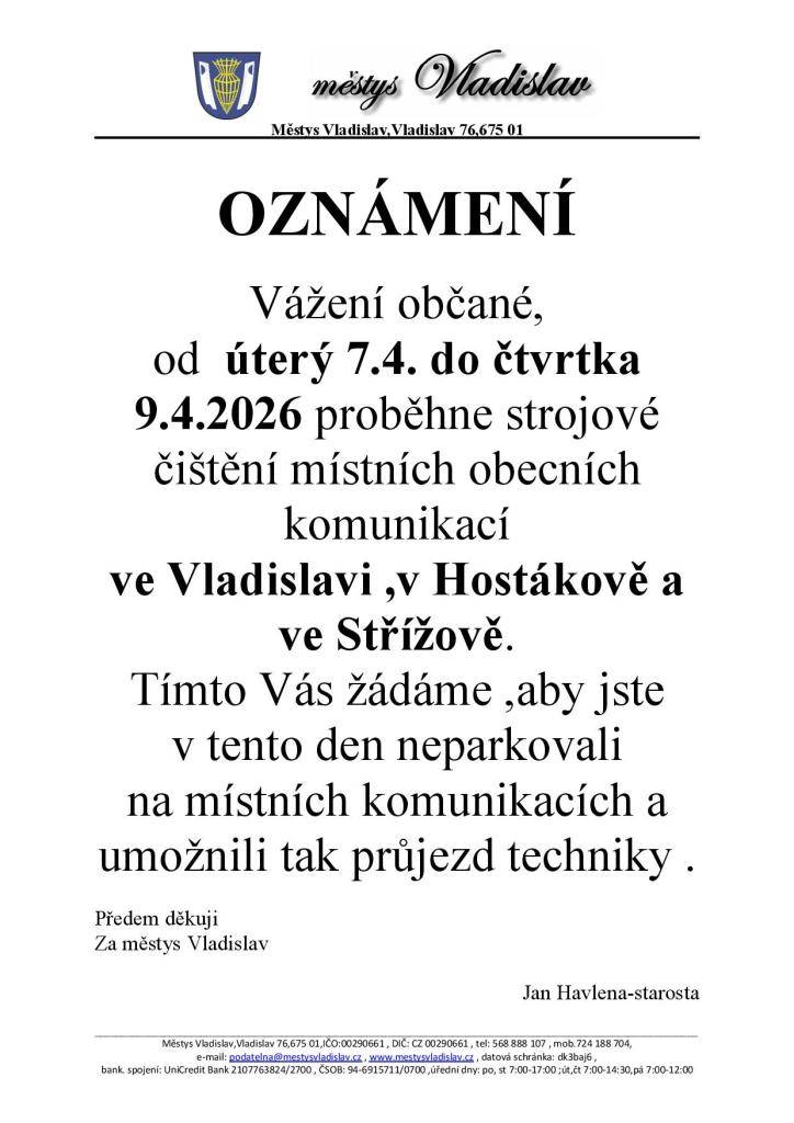 Vladislav, Hostákov, Střížov