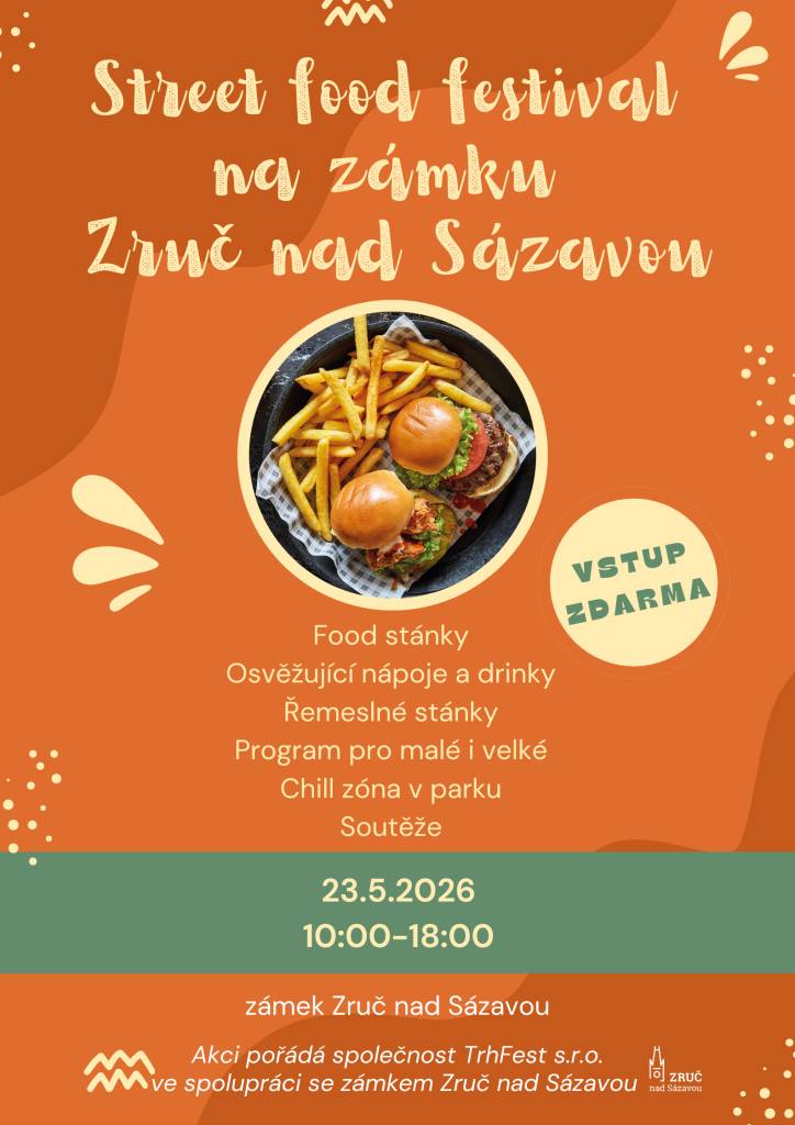 Zručské jarní lázně vás zvou na Street food festival do zámeckého parku. Přijďte vyzkoušet světové speciality. Vstup zdarma.