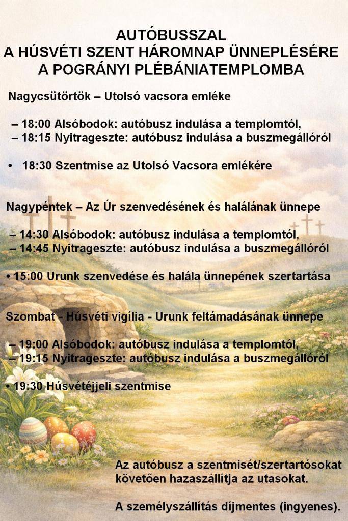 Autobus na maďarské sväté omše do Pohraníc  Autóbusz a magyar nyelvű szentmisékre Pogrányba