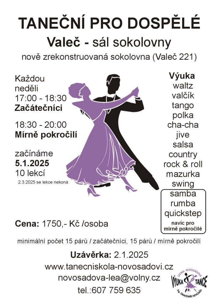 Taneční kurzy ve Valči