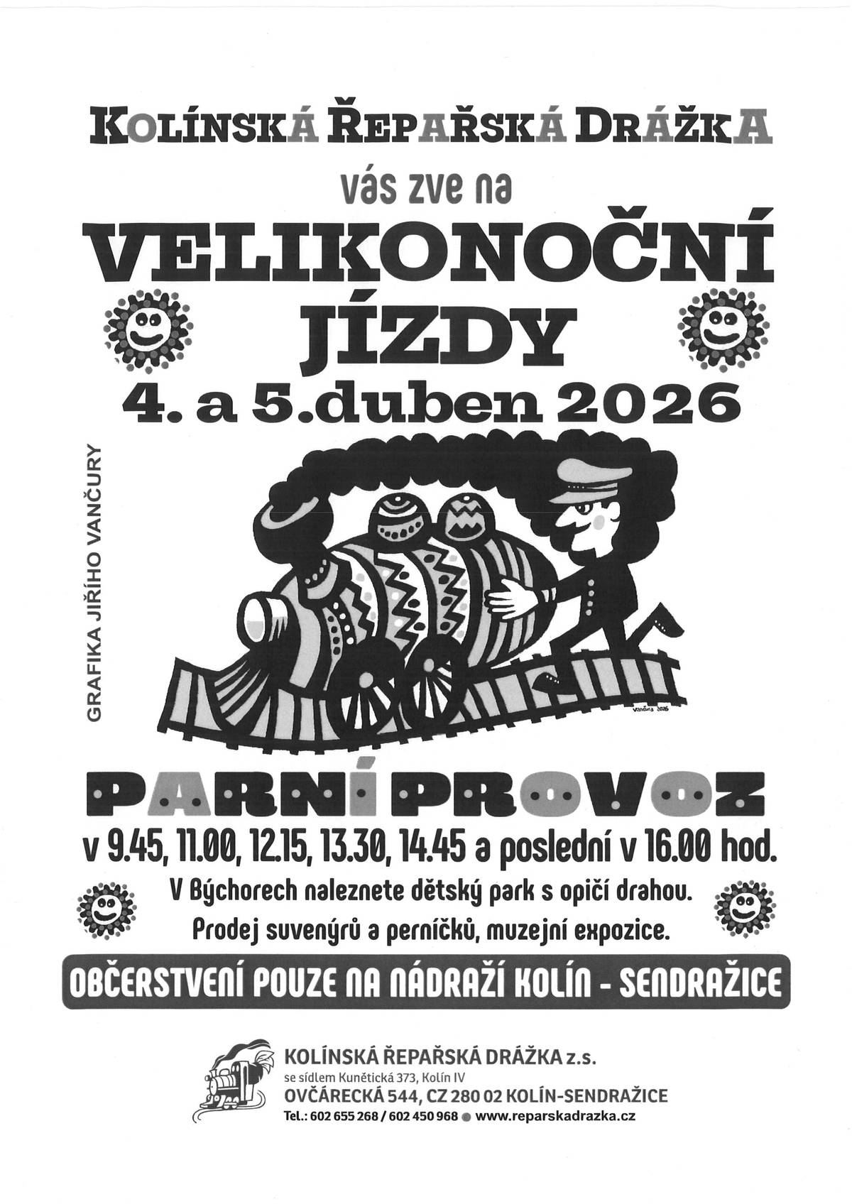 Kolínská řepařská drážka vás zve na Velikonoční jízdy 4. a 5. dubna.