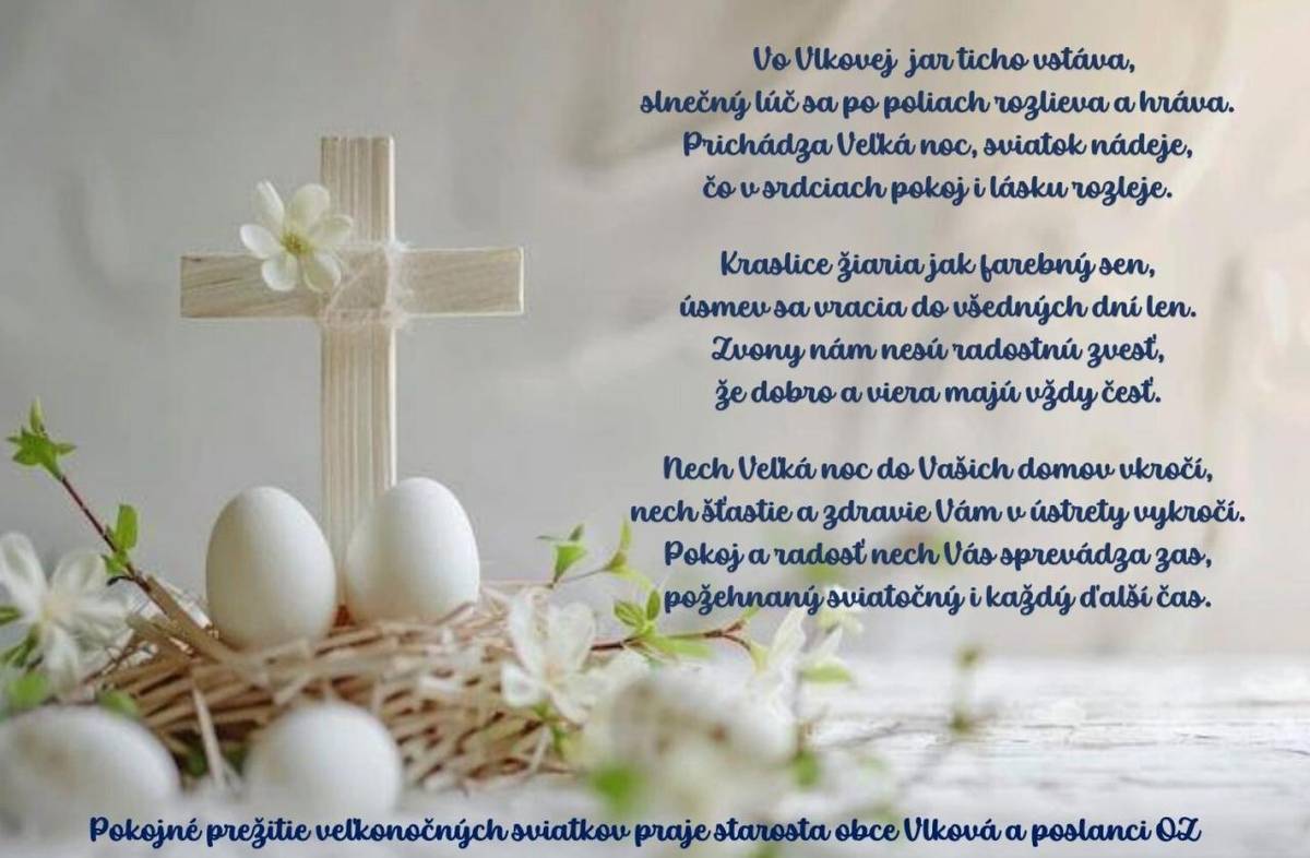 Prajeme vám požehnanú Veľkú noc
