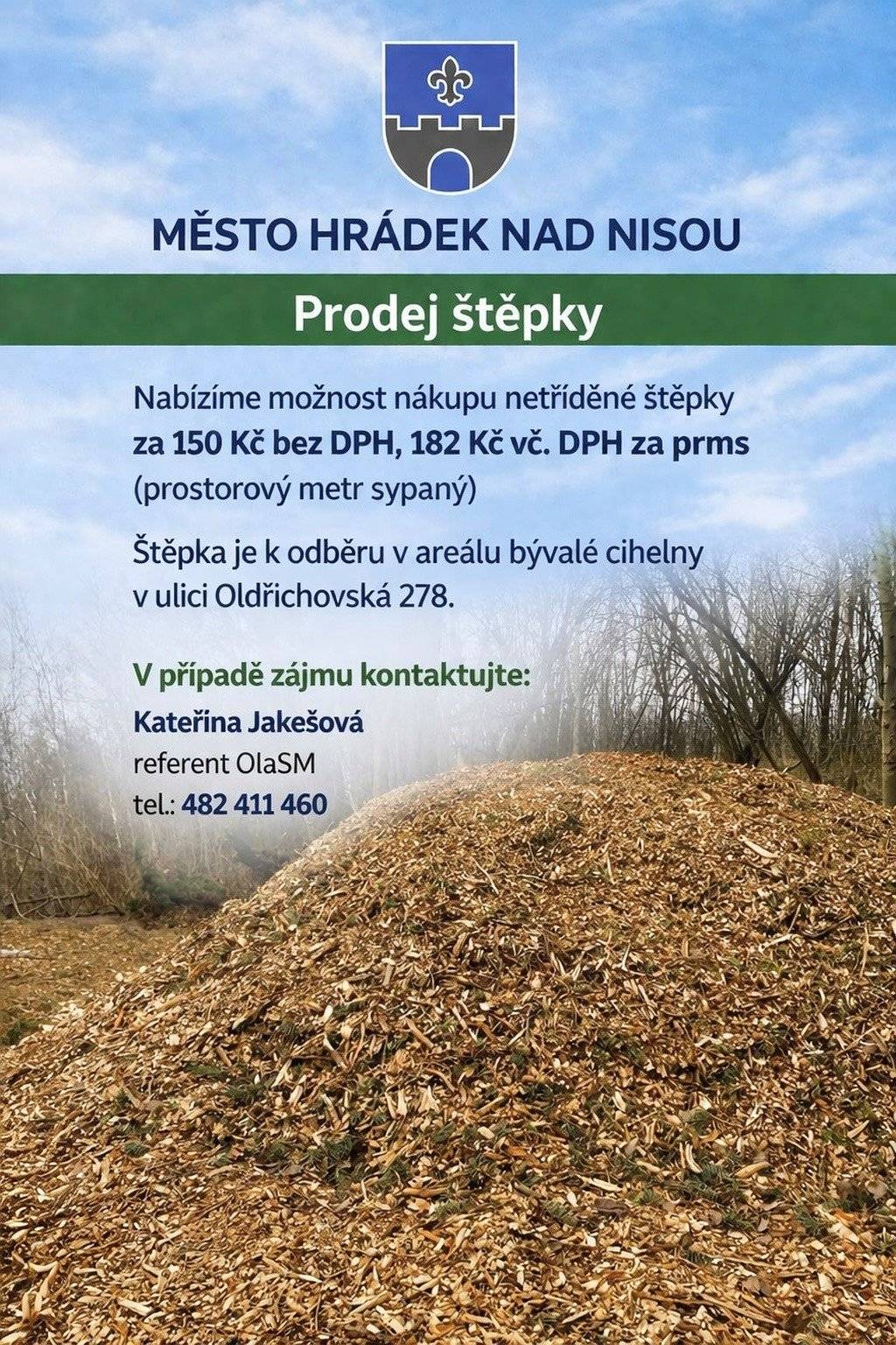 Nabízíme možnost nákupu netříděné štěpky, viz níže.