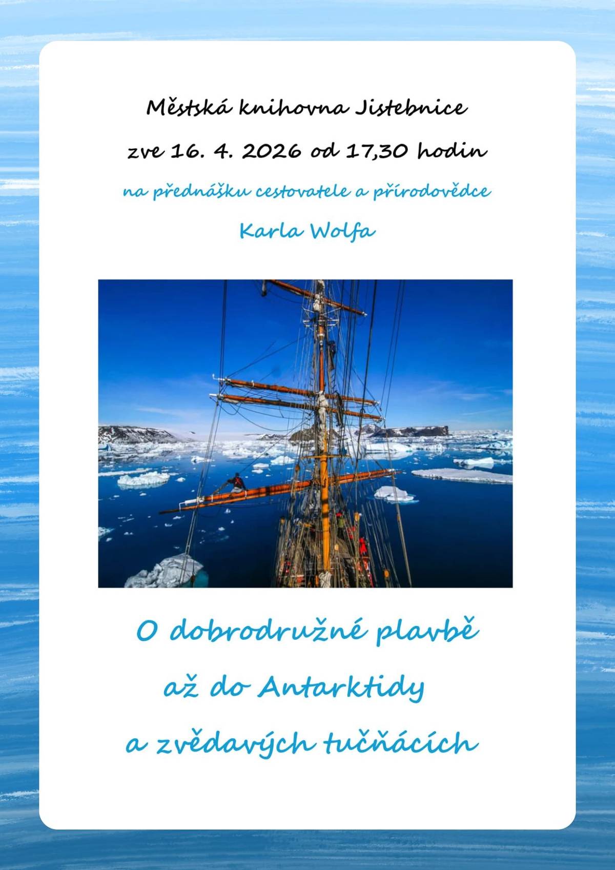 16. dubna 2026 od 17:30 hod. - Městská knihovna Jistebnice