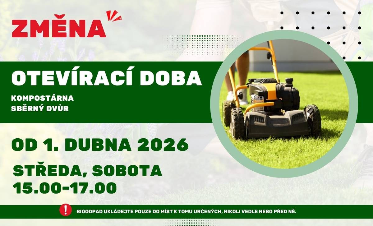 Od 1. dubna 2026 dochází ke změně otevírací doby kompostárny a sběrného dvora, nově bude otevřeno ve středu a v sobotu vždy od 15:00 do 17:00. Ceník Sběrný dvůr Bory  • Stavební suť nad 1 tunu na jedno číslo popisné za 1 rok: 798,60 Kč/1 t. (Uložení 1 tuny staveb. sutě na dům za rok je ZDARMA.) • Stavební materiály obsahující azbest (eternit): 6 655 Kč /1 t. • Jiné stavební a demoliční odpady, obsahující nebezpečné látky (např. lepenka): 13 219,25 Kč/1 t. • Stavební materiály na bázi sádry (sádrokarton): 7 865 Kč/1 t.