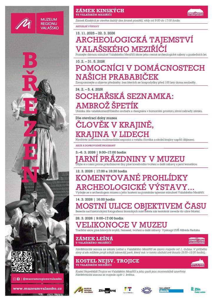 Programová nabídka duben - zámek Kinských ve Valašském Meziříčí a zámek Lešná