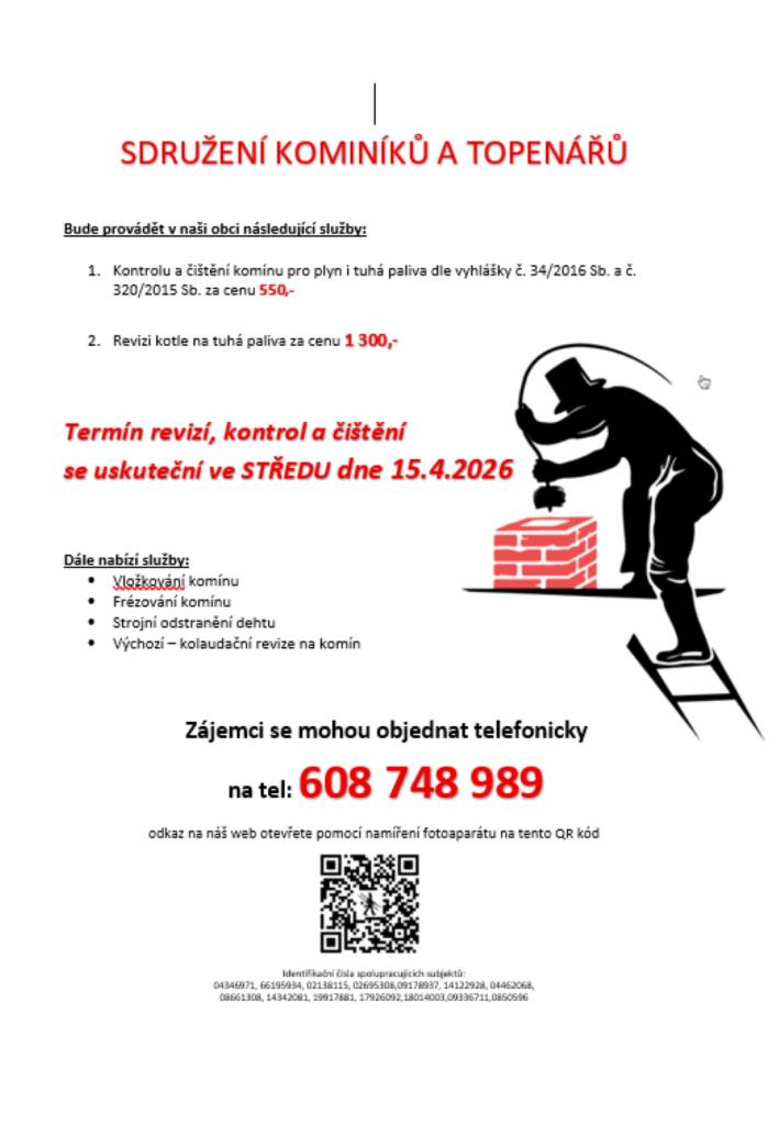 Bude provádět v naší obci služby - tel: 608748989