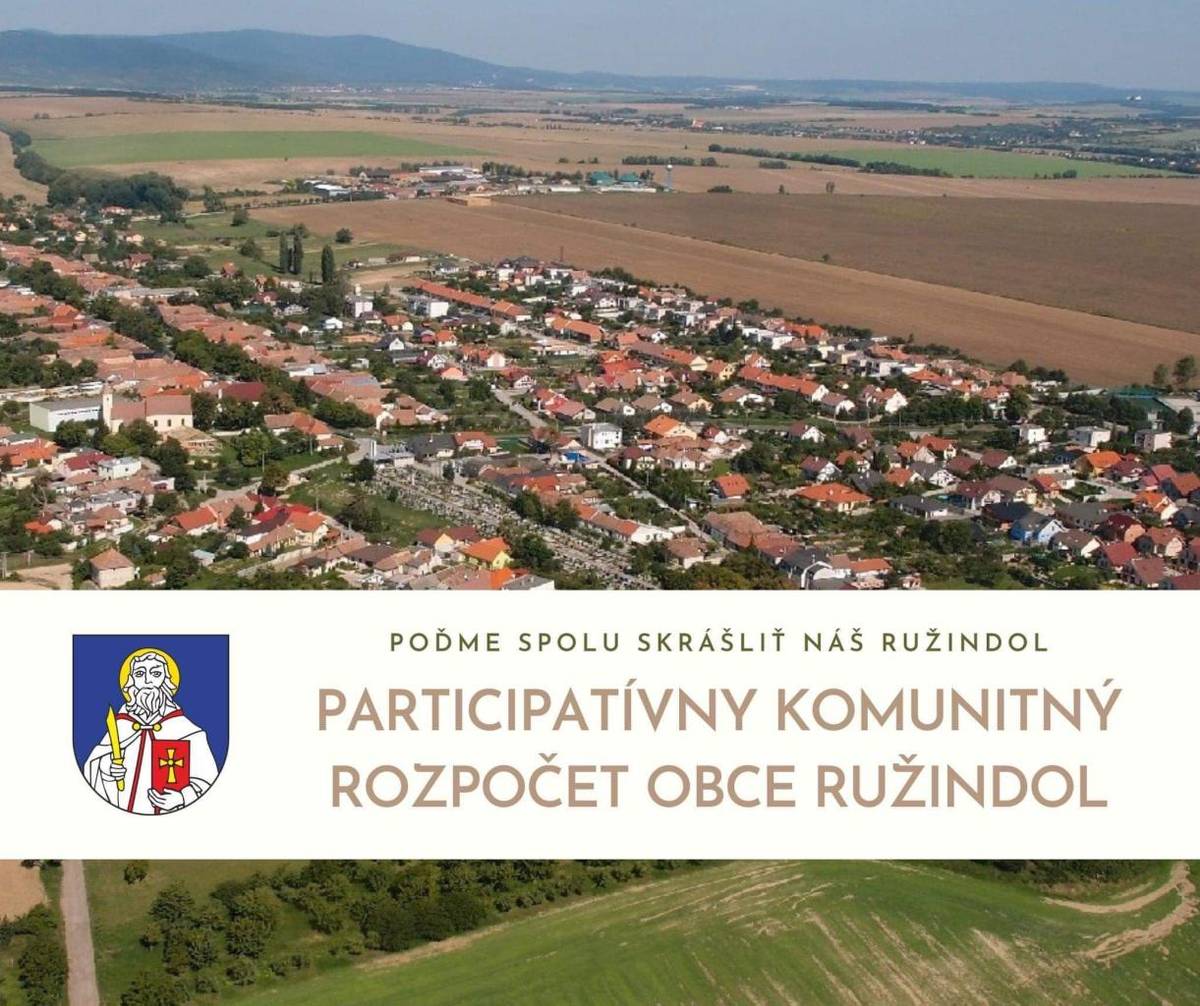 Milí Ružindolčania,  využite príležitosť zapojiť sa do projektu Participatívneho komunitného rozpočtu obce Ružindol. Obyvatelia svojím hlasovaním sami rozhodnú, ktorý projekt bude vybraný a následne hodnotiacou komisiou posúdený za víťazný.