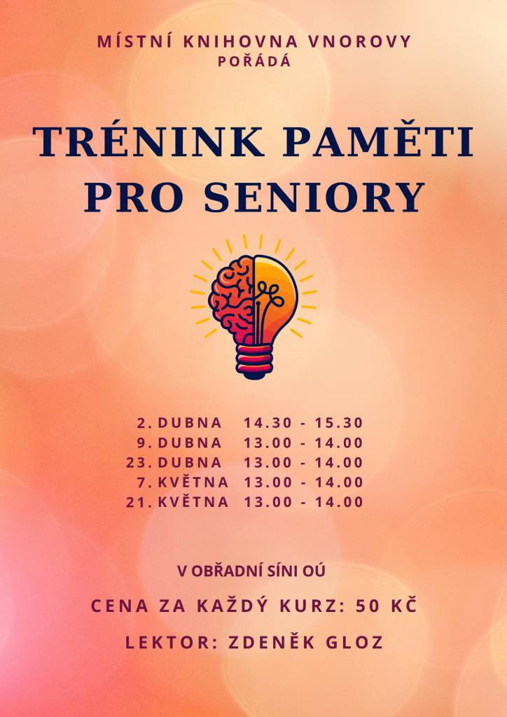 Přijďte si procvičit paměť s lektorem Zdeňkem Glosem.