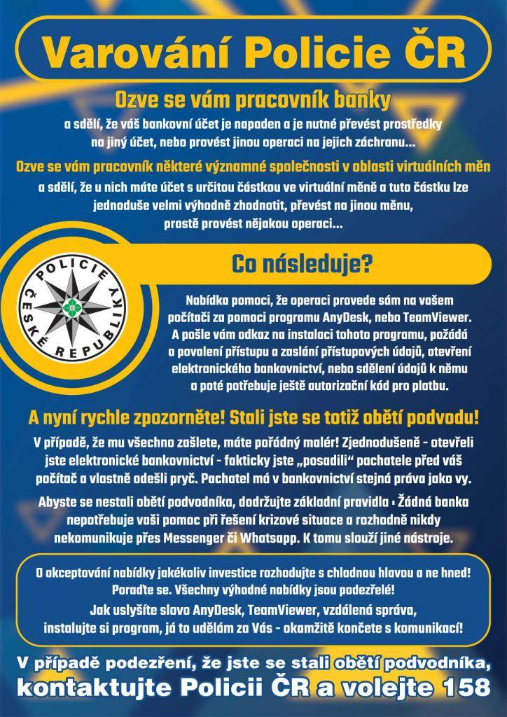 Policie České republiky varuje