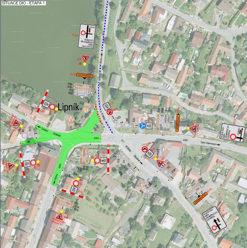Upozorňujeme, že od 8.3.2023 dojde k částečné uzavírce křižovatky dle připojeného nákresu.
