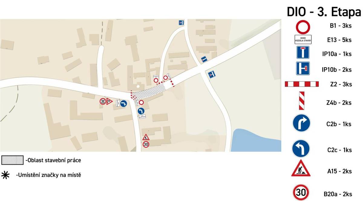 Od 1.4.2026 do 19.4.2026  Objízdná trasa přes náves