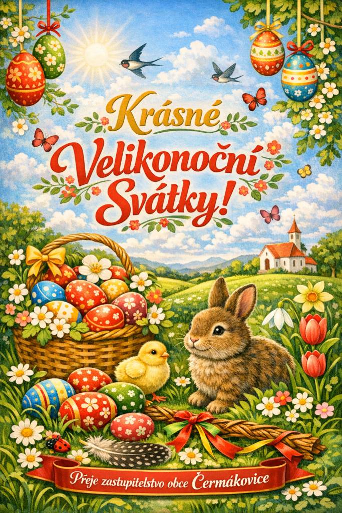 Krásné Velikonoce přeje zastupitelstvo obce Čermákovice.