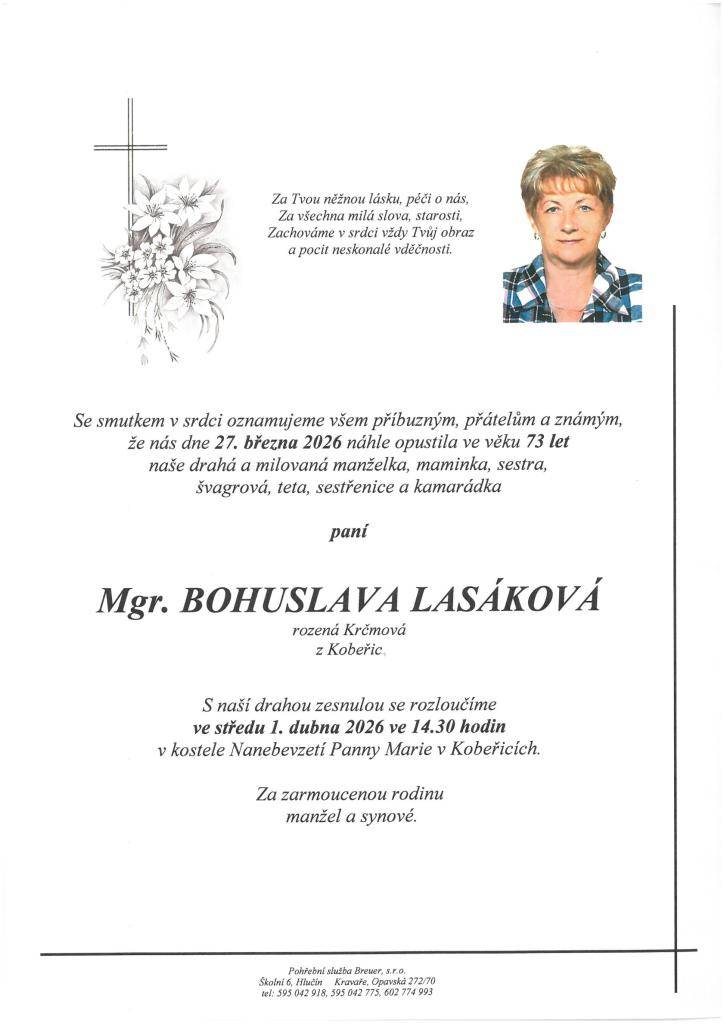 smuteční oznámení