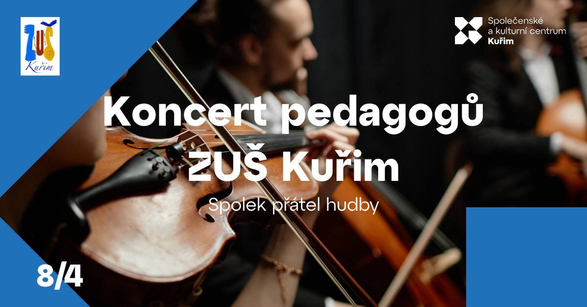 Srdečně vás zveme na tradiční koncert pedagogů a hostů ZUŠ Kuřim.  📆 Středa 8. 4. v 19:30  📌 Společenské a kulturní centrum Kuřim  Těšit se můžete na večer plný žánrově rozmanité hudby, představí se dua, soubory i komorní tělesa. Součástí programu bude skladba Bolero Maurice Ravela v podání orchestru pedagogů. Nenechte si ujít tuto inspirativní událost, kdy role účinkujících převezmou učitelé. 🎫 Vstupenky zakoupíte na www.kulturakurim.cz