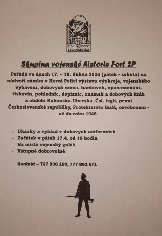 Vážení občané,  ve dnech 17.- 18. dubna, proběhne výstava u zámku Horní Police.