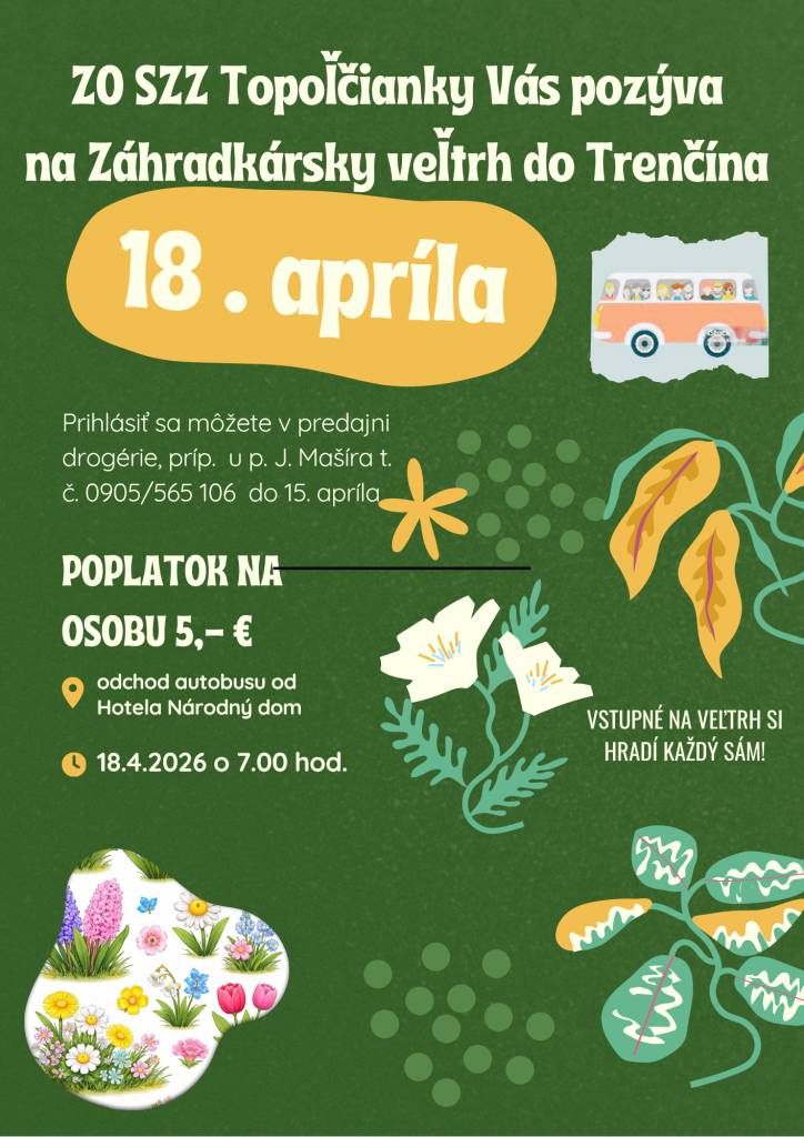 ZO SZZ Topoľčianky - oznam
