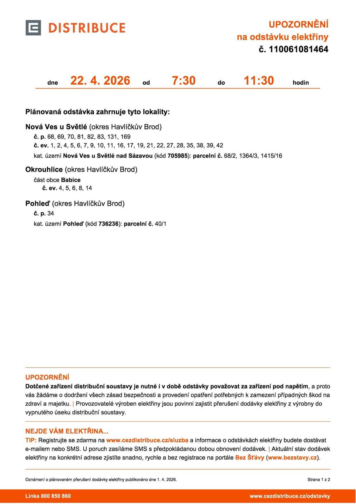 Okrouhlice (okres Havlíčkův Brod) část obce Babice č. ev. 4, 5, 6, 8, 14