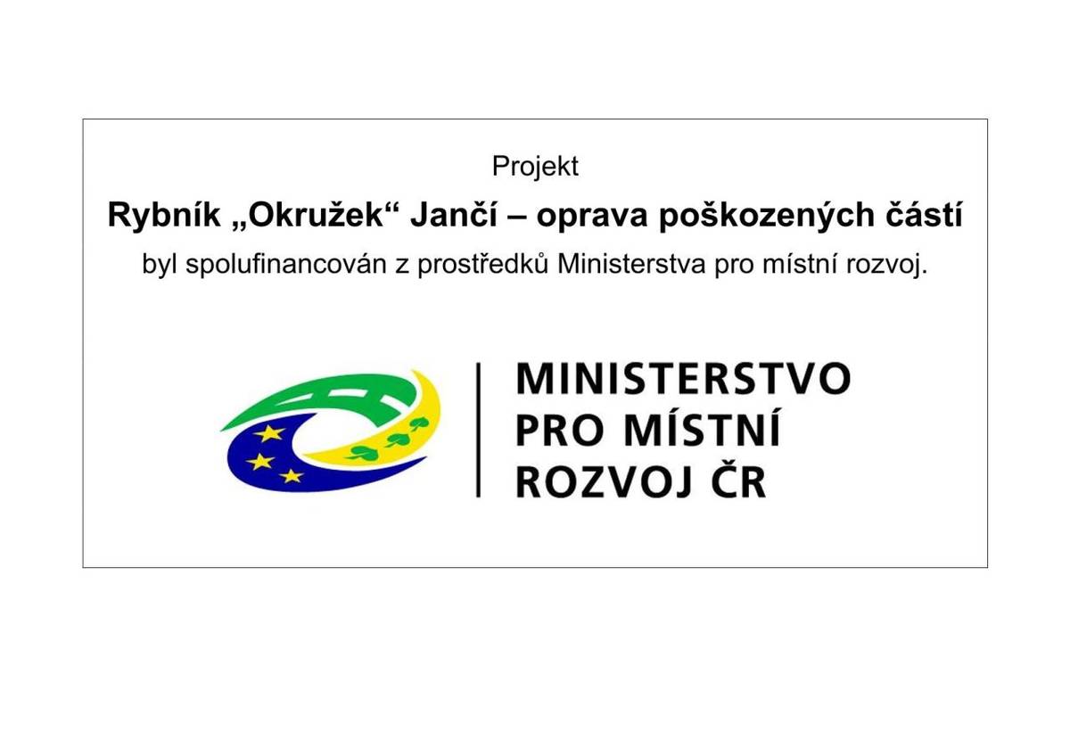 Informace o financování opravy hráze obecního rybníka v Jančí