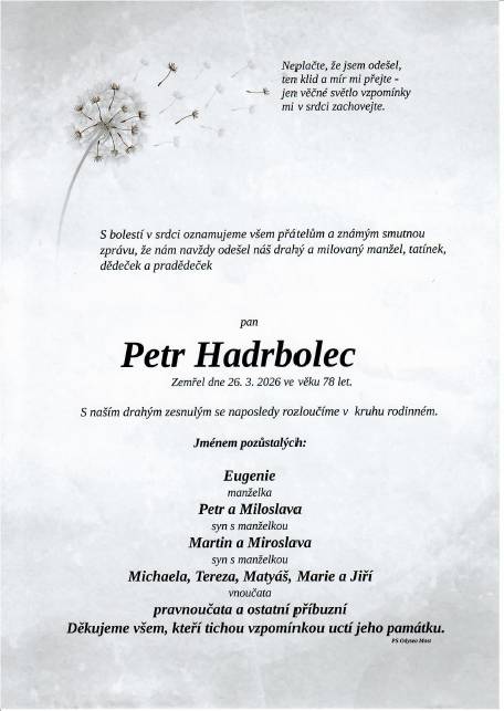 Smuteční oznámení