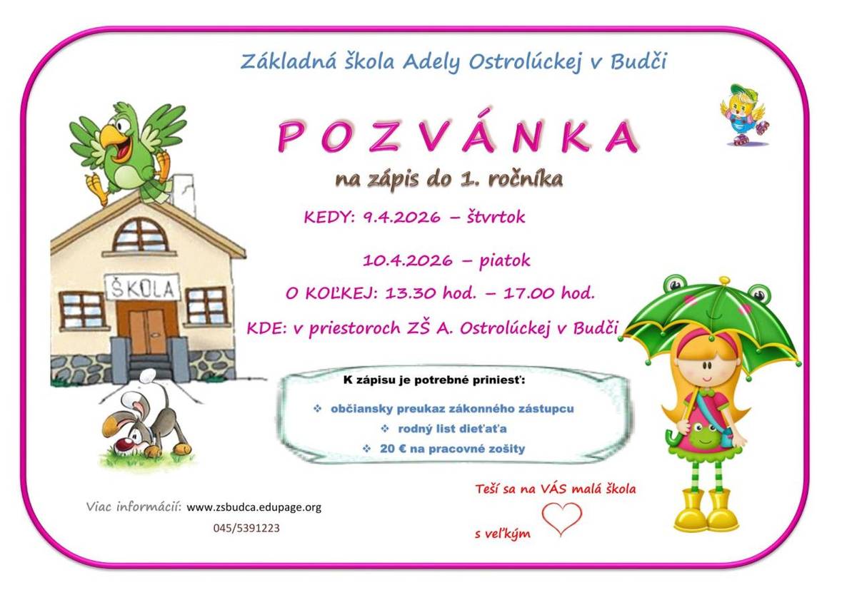 Bližšie informácie na priloženom letáku a v priloženom súbore.