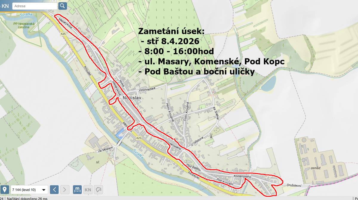 Zítra (tj ve stř 8.4. od 8:00hod) ZAMETÁME místní komunikace  - neparkujte prosím auta v jízdních a odstavných pruzích silnic, v  ulicích: Masarykova, Komenského, Pod Kopcem, Pod Baštou,  Družstevní, Ševcovská, Michálkova a v dalších bočních uličkách - viz obr. Děkuji starosta