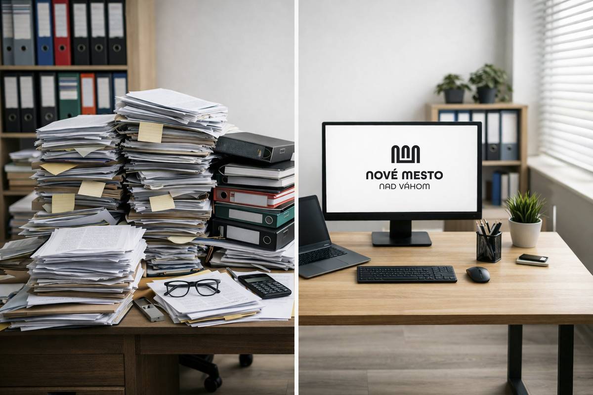 Od 1. apríla 2026 prišiel Mestský úrad v Novom Meste nad Váhom na nový Systém schvaľovania dokumentov (SSD), ktorý prináša výraznú modernizáciu vnútorného fungovania úradu a zefektívnenie každodennej práce. Po novom sa dokumenty vytvárajú, schvaľujú aj archivujú elektronicky v jednom systéme. Zavádza sa tzv. elektronický workflow (presne určený postup krokov, ktorými prejde dokument alebo úloha od začiatku až po dokončenie) vďaka ktorému sa dokument automaticky posúva medzi zodpovednými osobami podľa presne nastavených krokov. To znamená menej zdržaní, rýchlejšie rozhodovanie a plynulejšie fungovanie úradu. Systém zároveň výrazne znižuje administratívnu záťaž – eliminuje nadbytočné papierovanie, kopírovanie aj manuálne evidovanie dokumentov. Všetky informácie sú dostupné na jednom mieste a každý dokument má svoju históriu, čo zvyšuje prehľadnosť, kontrolu aj transparentnosť. Novinka sa využíva naprieč viacerými oblasťami – od interných dokumentov a smerníc, cez ekonomické doklady, žiadanky až po verejné obstarávanie či rozpočtové procesy. Systém je flexibilný a umožňuje nastavenie rôznych schvaľovacích postupov podľa potrieb jednotlivých oddelení. Zavedenie SSD nadväzuje na už realizované kroky mesta smerom k modernému a otvorenému úradu, ako bolo napríklad zriadenie Klientskeho centra. Cieľom je, aby boli nielen služby pre občanov, ale aj interné procesy rýchle, prehľadné a efektívne. Hoci mesto nebude úplne bez papiera, agenda sa výrazne zjednoduší, sprehľadní a bude lepšie riadená. Občania zmeny pocítia najmä v podobe rýchlejšieho vybavovania a kvalitnejších služieb. 👉 Viac sa dočítate na webe mesta. Nové Mesto nad Váhom zavádza bezpapierový úrad | www.nove-mesto.sk