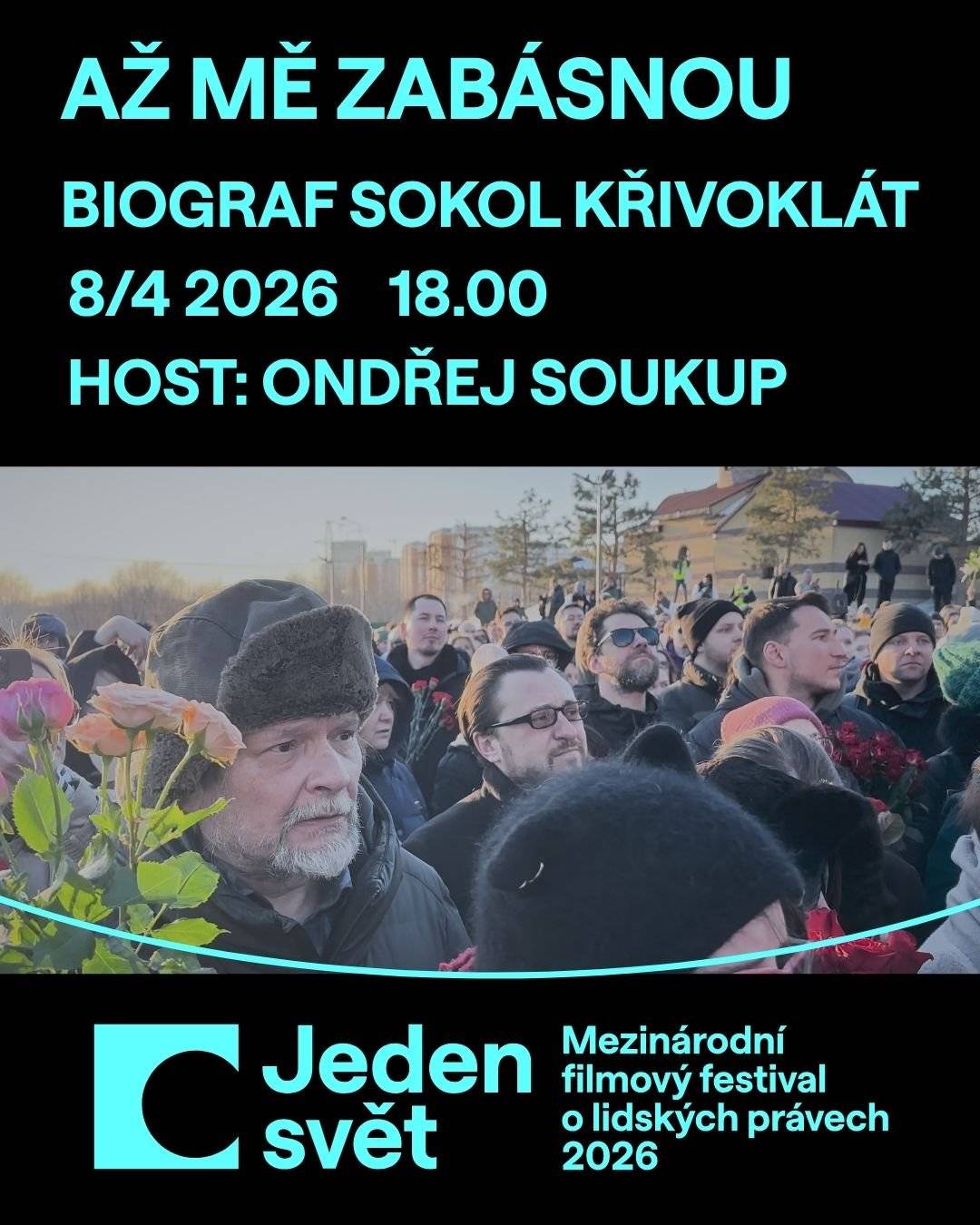 Biograf Sokol Křivoklát pořádá letos poprvé .... ve dnech 8. - 10. 4. 2026 mezinárodní filmový festival o lidských právech Jeden svět. www.jedensvet.cz/…lat