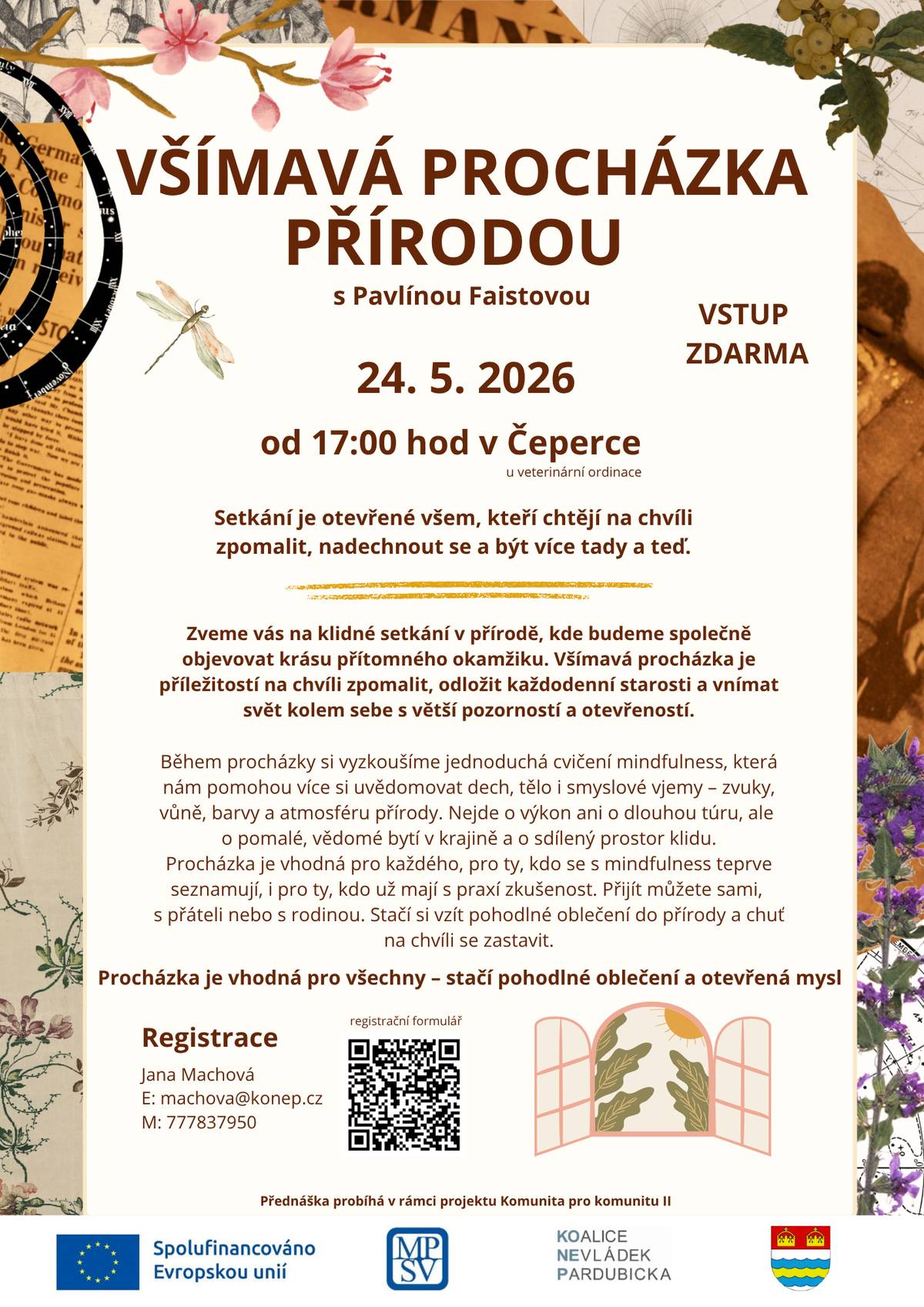 Všímavá procházka přírodou - setkání v rámci projektu Komunita pro komunitu II. viz. příloha.