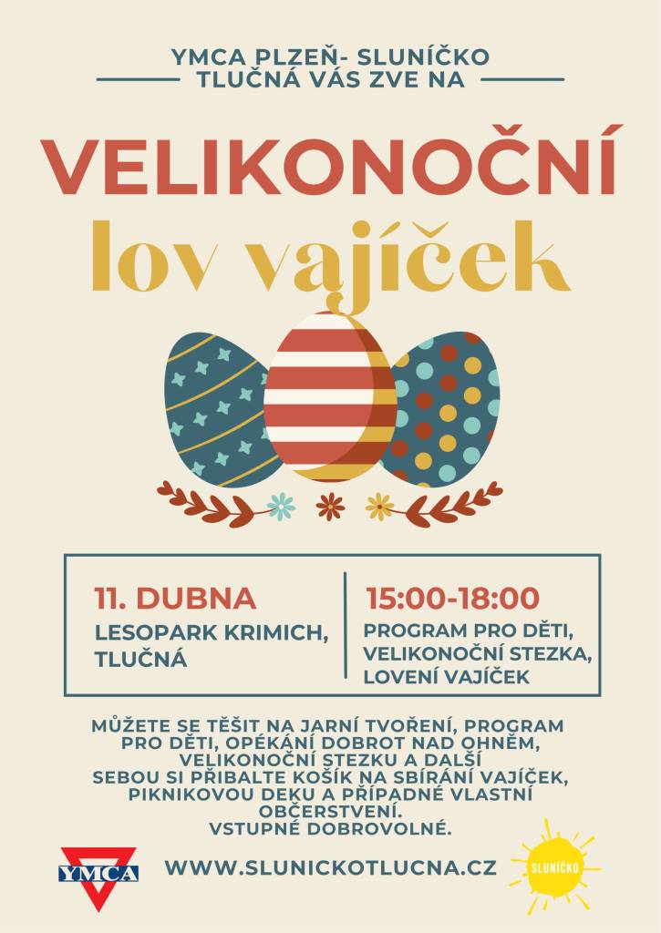 Už tuto sobotu vás YMCA Plzeň - Sluníčko Tlučná srdečně zve na Velikonoční lov vajíček do lesoparku Krimich.