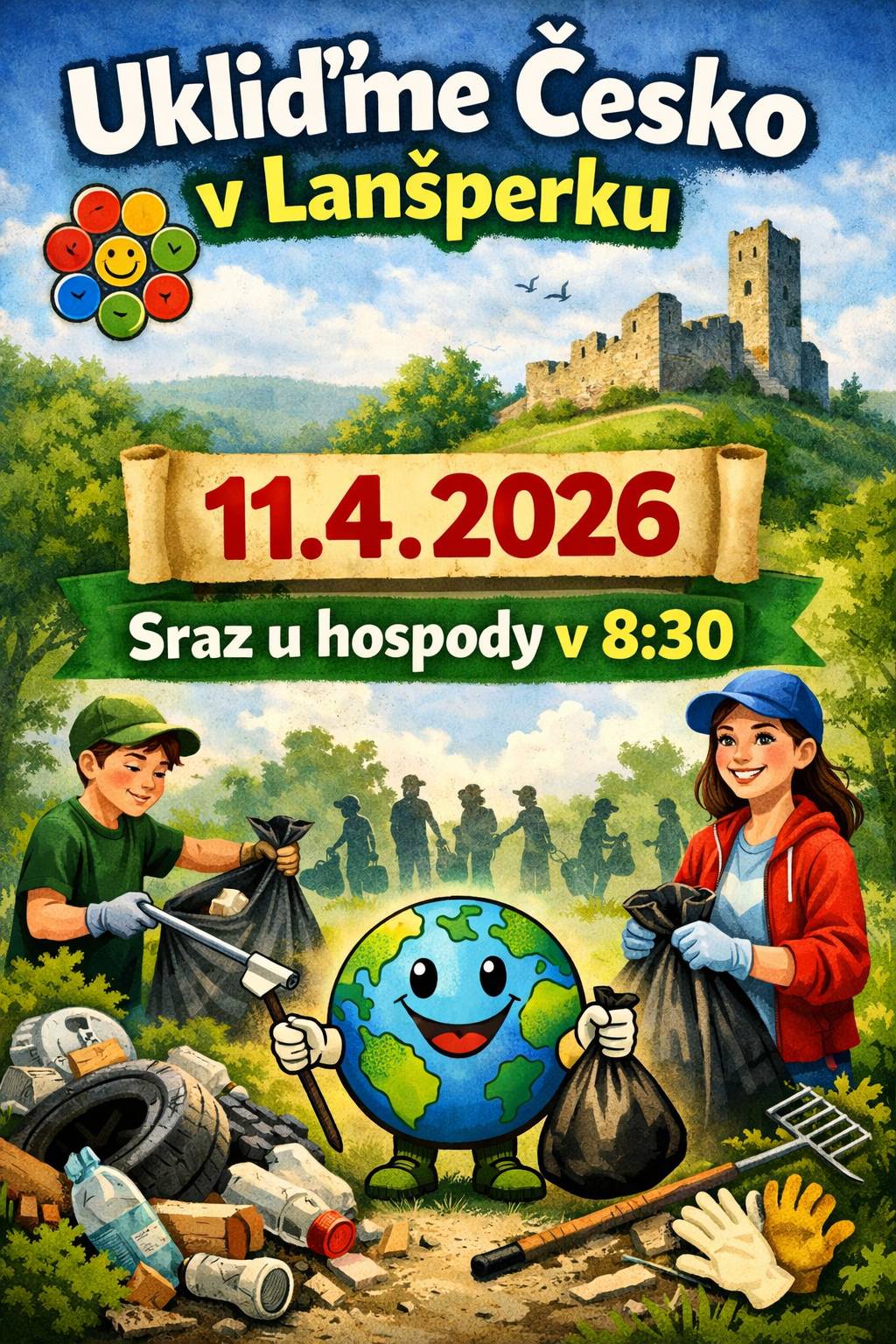 Ukliďme Lanšperk, v sobotu 11.04.2026. Sraz u hospody v 8:30 hod.