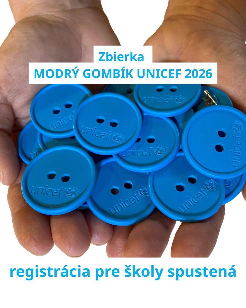 Slovenská nadácia pre UNICEF organizuje aj tento rok verejnú zbierku s názvom Modrý gombík 2026 a táto zbierka bude aj v našom meste. Čistý výnos bude použitý na na pomoc hladujúcim deťom v krajinách humanitárnych intervencií UNICEF.