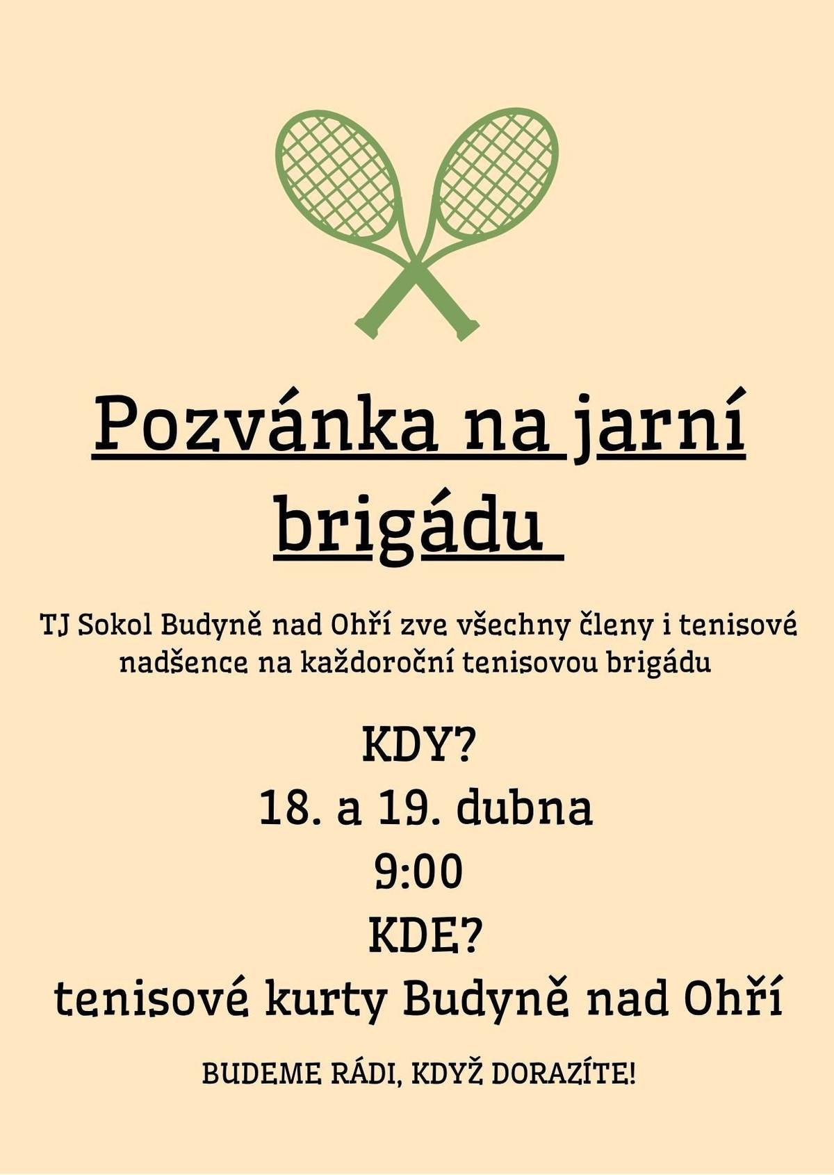 Pozvánka na jarní brigádu