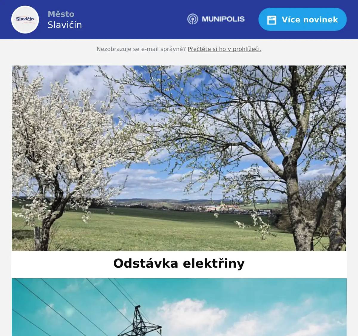 Společnost EG.D., a. s., provozovatel distribuční soustavy, oznamuje přerušení dodávky elektřiny dne 15. dubna 2026 v době od 7:30 do 15:00 v ulici Školní. Zpráva o odstávce