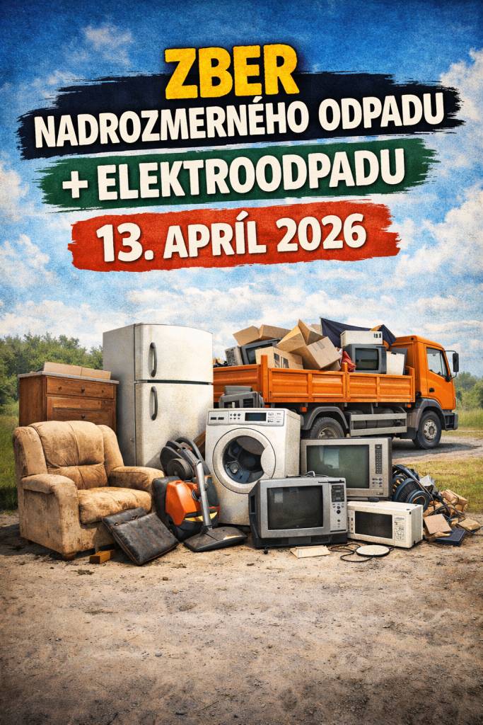 Termín a čas: Pondelok: 13.04.2026                od 08:00 do 10:00 hod.  Miesto: Pred bránou vášho domu