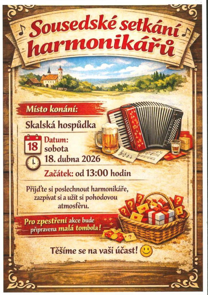 tradiční akce ve Skalách v sobotu od 13 hodi